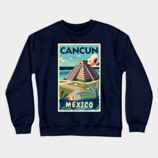 A Vintage Travel Art of Cancun - Mexico Crewneck Sweatshirt